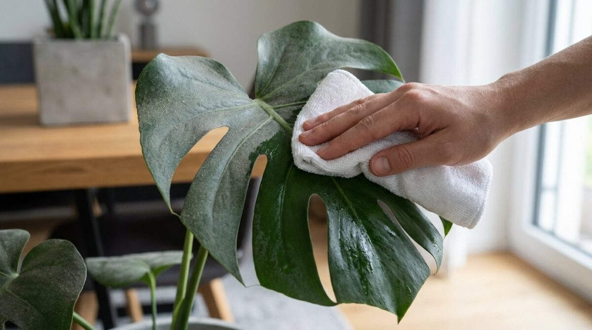 erfahren Sie, wie Staub auf Zimmerpflanzen die Photosynthese blockiert und Ihre grünen Pflanzen erstickt – einfache Reinigungstipps inklusive