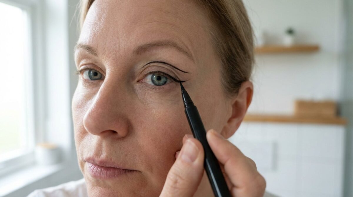 eyeliner bei hängenden augenlidern richtig auftragen: entdecken sie die professionelle technik oberhalb der lidfalte für einen jüngeren blick
